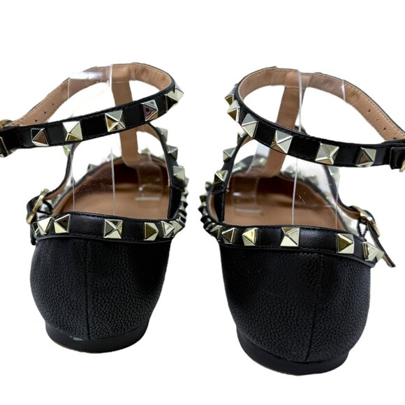 Valentino Black Studded T strap flats - Picture 8 of 10